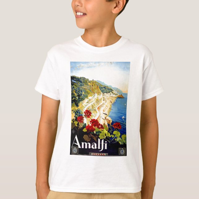 Vintag Amalfi Italien Europa Reisen T-Shirt (Vorderseite)