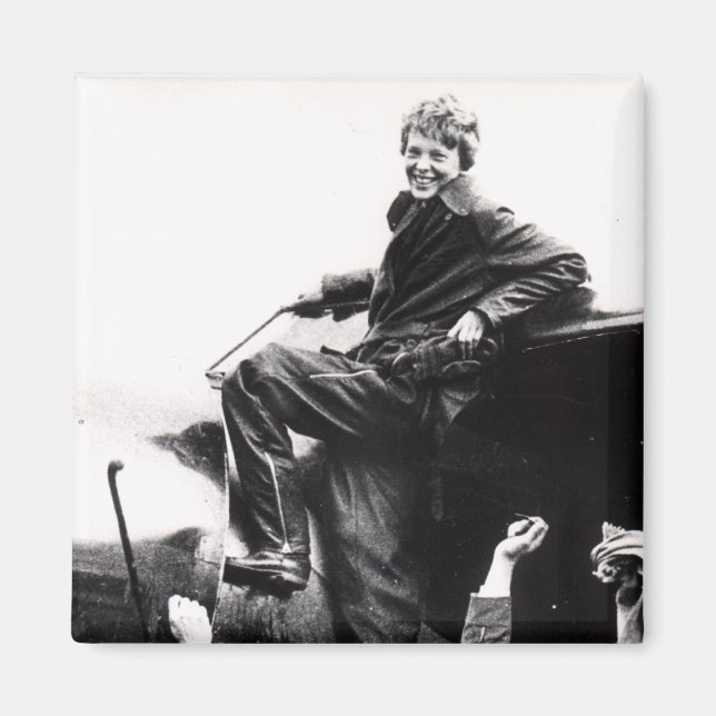 Vintag Amelia Earhart Foto Magnet (Vorne)