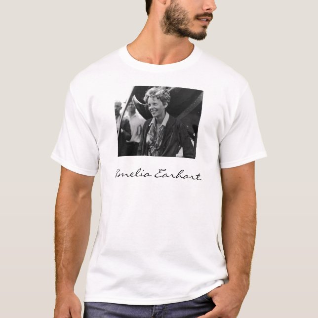 Vintag Amelia Earhart Foto Portrait T-Shirt (Vorderseite)