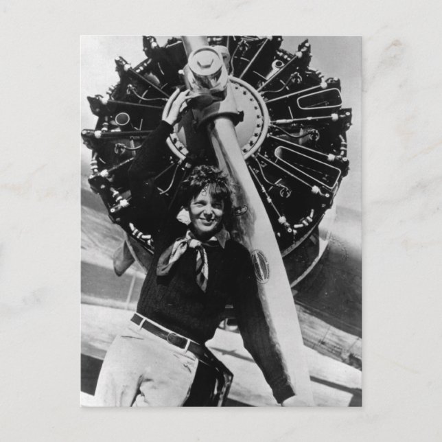 Vintag Amelia Earhart Foto Postkarte (Vorderseite)