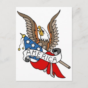 Vintag America Eagle Tattoo Art Postkarte