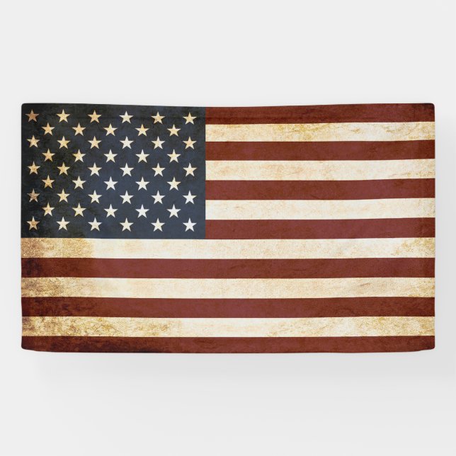 Vintag America Flag Banner (Horizontal)