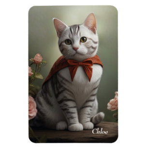 Vintag American Kurzair Kitten mit Rose Magnet