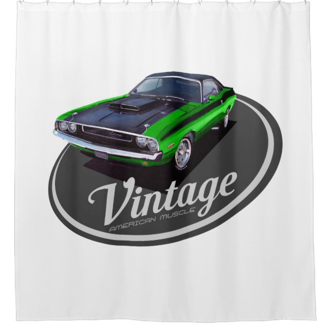 Vintag American Muscle Challenger Duschvorhang (Vorderseite)