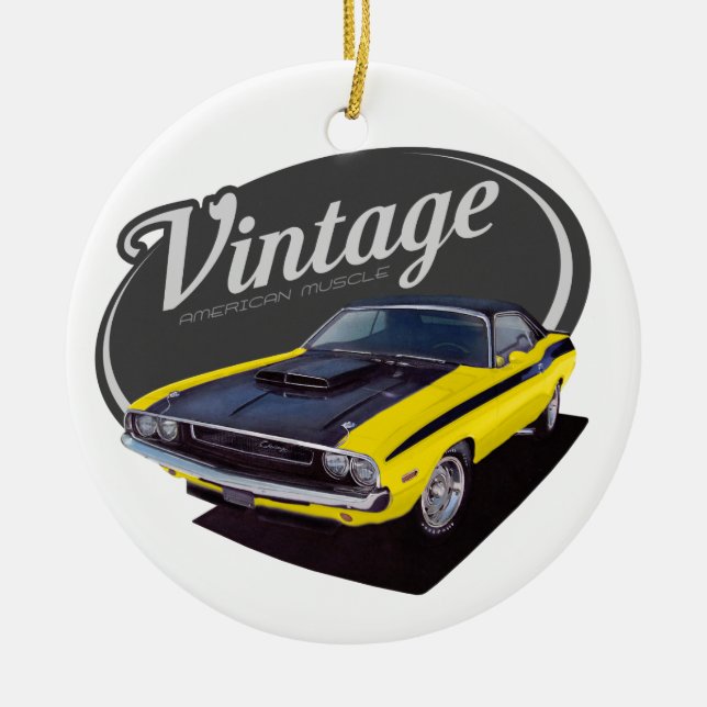 Vintag American Muscle Challenger Keramik Ornament (Vorne)