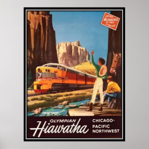 Vintag American Railway, USA - Poster