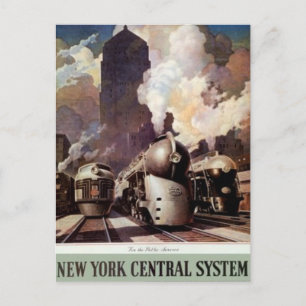 Vintag American Railway, USA - Postkarte