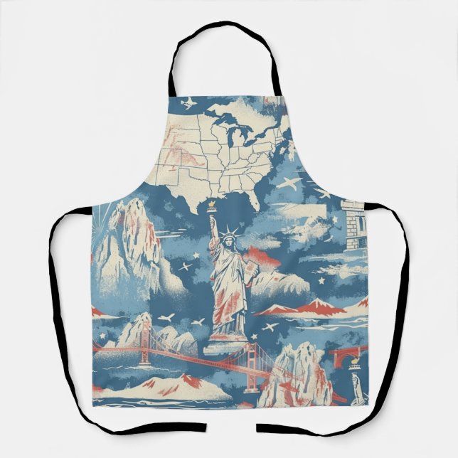 Vintag American Sehenswürdigkeit Pattern - Liberty Schürze (Vorderseite)