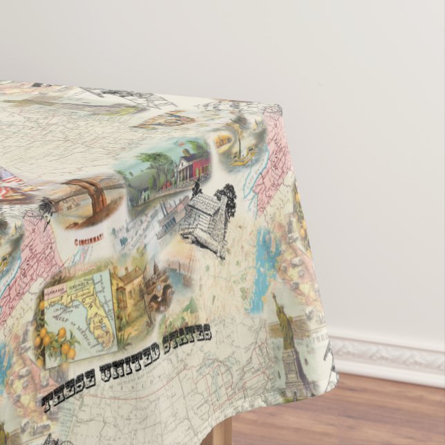 Vintag Americana Collage Tischdecke (Beispiel)