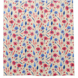 Vintag Americana Floral Duschvorhang