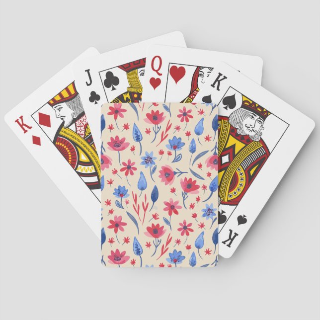 Vintag Americana Floral Spielkarten (Rückseite)