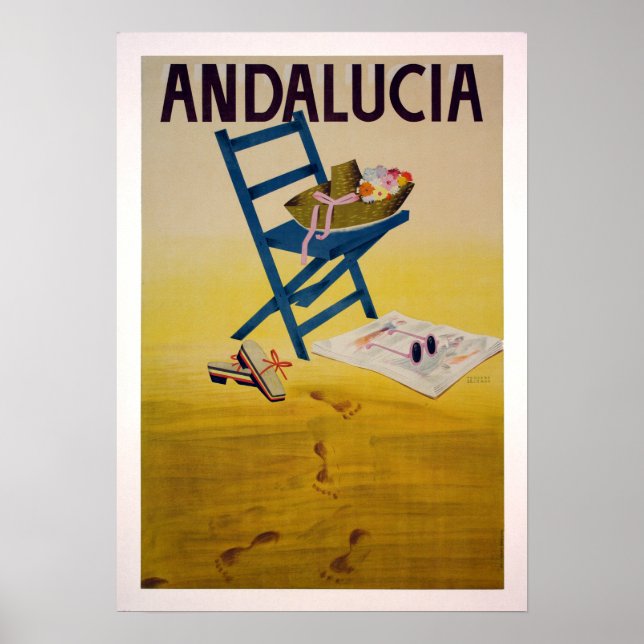 Vintag Andalusien Beach Travel Poster (Vorne)