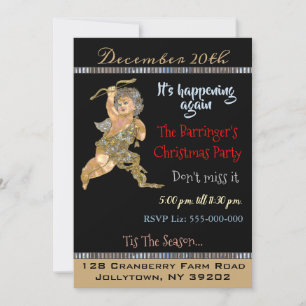 Vintag Angel Elegantes Weihnachtsfest Party Einladung