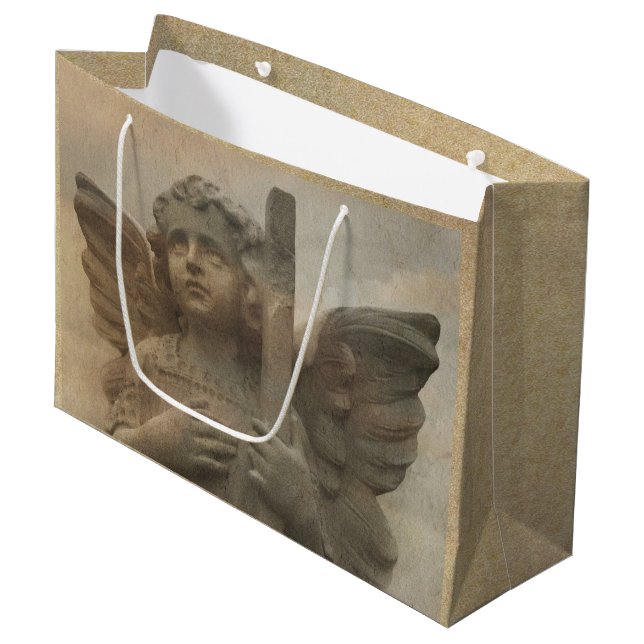 Vintag Angel Große Geschenktasche Geschenktüte (Vorderseite Schrägansicht)
