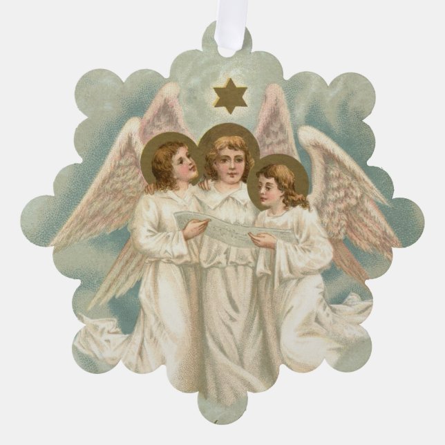 Vintag Angels Paper Ornament Card (Vorderseite)