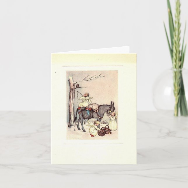 Vintag Angels Weihnachtskarte Karte (Vorderseite)