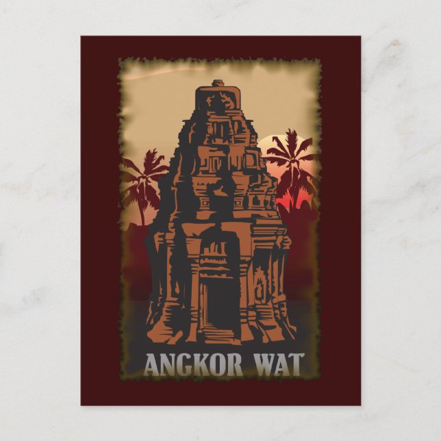 Vintag Angkor Wat Postkarte (Vorderseite)