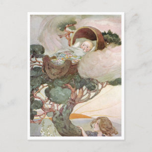 Vintag Anne Anderson Baby an der Tree Top Postkarte