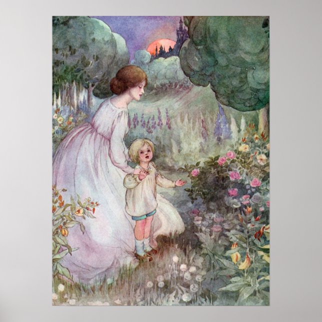 Vintag Anne Anderson Child und Mutter Poster (Vorne)