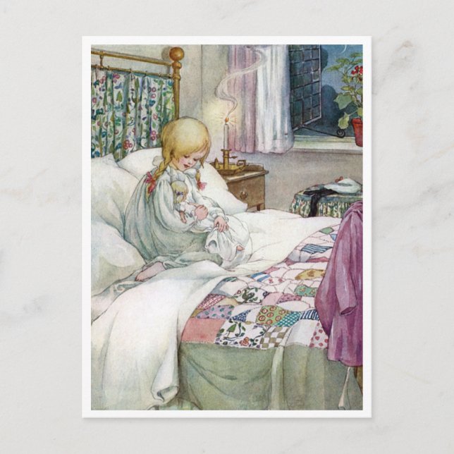 Vintag Anne Anderson Daisy My Dolly Postkarte (Vorderseite)