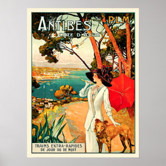 Vintag Antibes Cote d'Azur Travel Poster