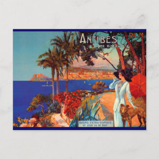 Vintag Antibes Cote D'Azur Travel Postkarte