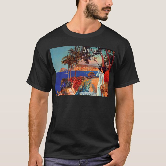 Vintag Antibes Cote D'Azur Travel T-Shirt (Vorderseite)