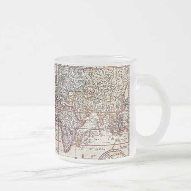 Vintag antikes, altes Weltkartendesign verblasst d Mattglastasse (Rechts)