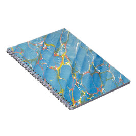 Vintag antikes blaues Marmorpapier, Leser, Schrift Notizblock