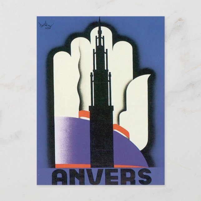 Vintag Anvers Antwerpen Postkarte (Vorderseite)