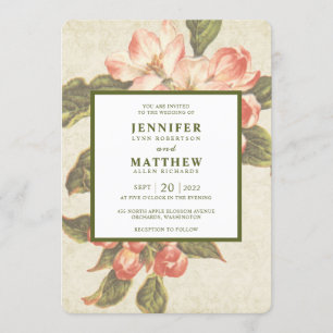 Vintag Apple Blossom   Einladung zur Hochzeit