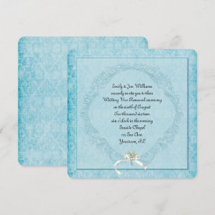 Vintag Aqua Damask Einladung