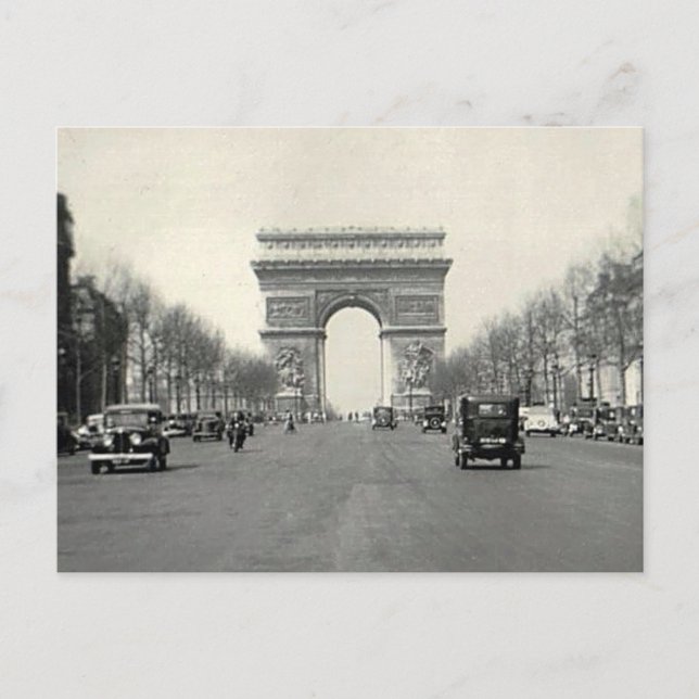 Vintag Arc de Triomphe Frankreich Postkarte (Vorderseite)