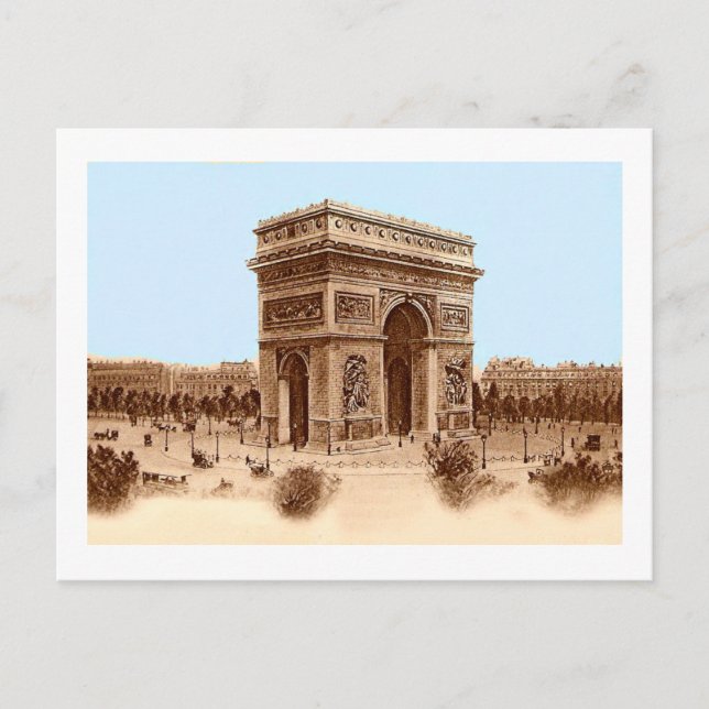 Vintag Arc de Triomphe Notecards Postkarte (Vorderseite)