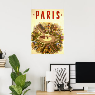 Vintag Arc de Triomphe, Paris, Frankreich Poster