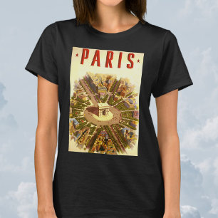 Vintag Arc de Triomphe, Paris, Frankreich T-Shirt