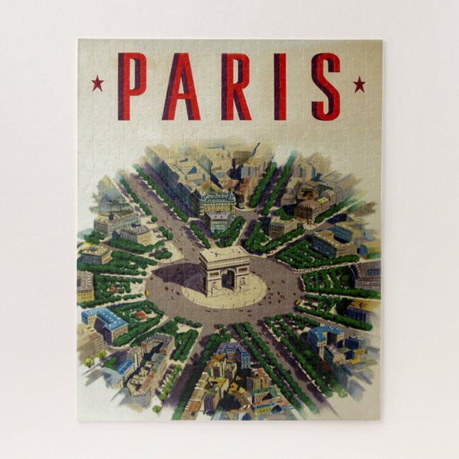 Vintag Arc de Triomphe Paris Illustration (Vertikal)