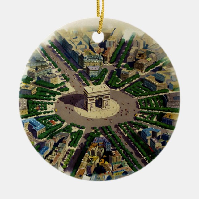 Vintag Arc de Triomphe Paris Keramik Ornament (Vorne)