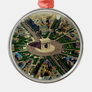 Vintag Arc de Triomphe Paris Ornament Aus Metall