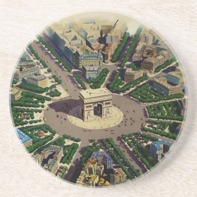 Vintag Arc de Triomphe Paris Sandstein Untersetzer (Vorne)