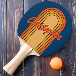 Vintag Arch Blue Schleife mit Namen Tischtennis Schläger