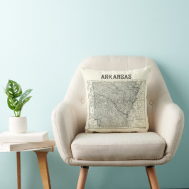 Vintag Arkansas Map Pillow Kissen