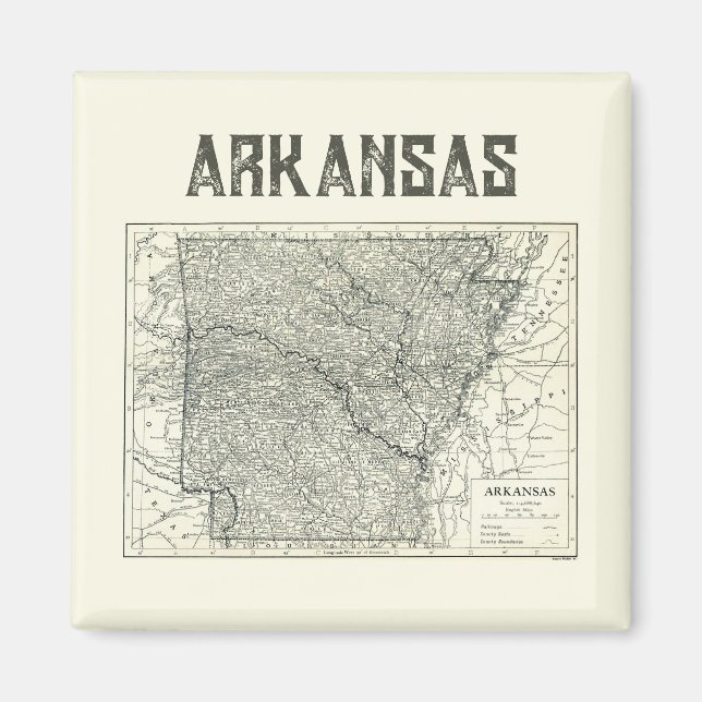 Vintag Arkansas Map Pillow Magnet (Vorne)