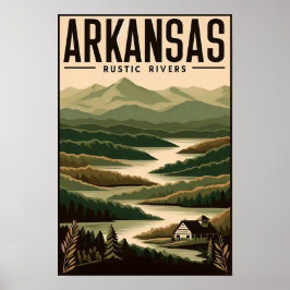 Vintag Arkansas Rustikales Flussposter Poster