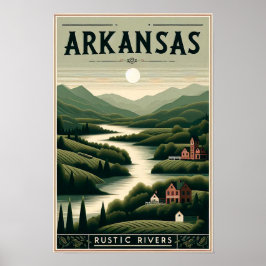 Vintag Arkansas Rustikales Flussposter Poster