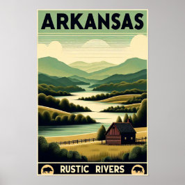 Vintag Arkansas Rustikales Flussposter Poster