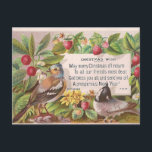 Vintag Art Christmas Gruß Postkarte<br><div class="desc">Schöne Vintage Kunst aus dem öffentlichen Bereich schätzt diese Postkarte.</div>
