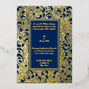 Vintag Art Deco 1906 Foliage Border Wedding Folieneinladung