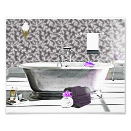 Vintag Art Deco Badewanne Wasserfarben Foto drucke
