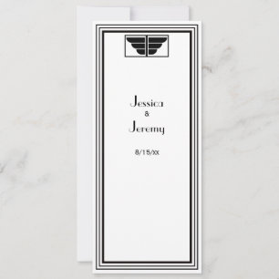 Vintag Art Deco Black WhFrame #2 Empfang Einladung